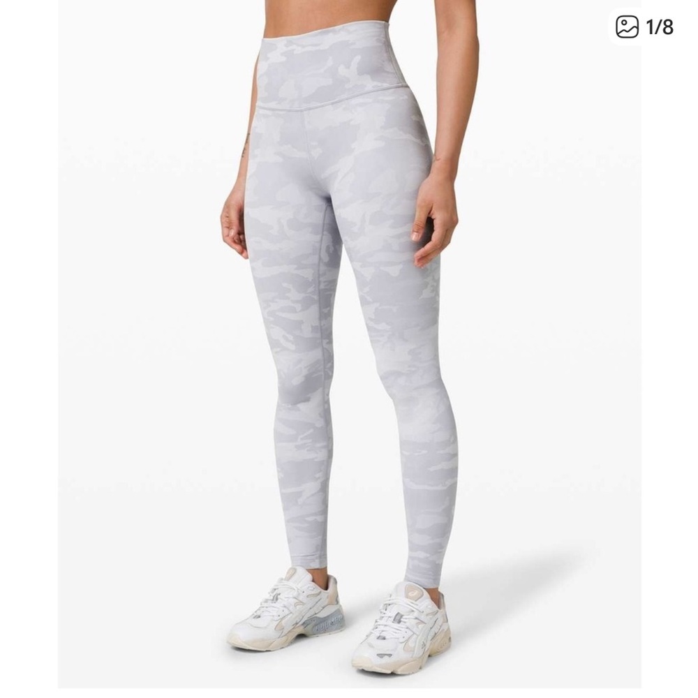 Lululemon Align HR Pant 25" White Camo High Rise Yoga Leggings Women's Size 6